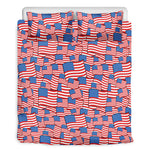 4th of July USA Flag Pattern Print Duvet Cover Bedding Set