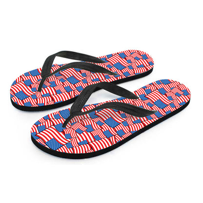 4th of July USA Flag Pattern Print Flip Flops