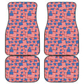 4th of July USA Flag Pattern Print Front and Back Car Floor Mats