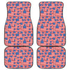 4th of July USA Flag Pattern Print Front and Back Car Floor Mats