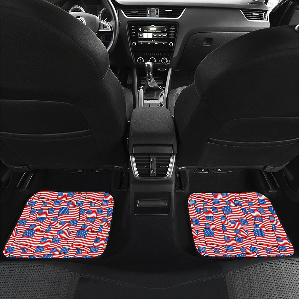 4th of July USA Flag Pattern Print Front and Back Car Floor Mats