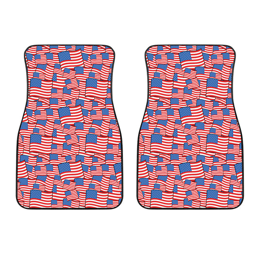 4th of July USA Flag Pattern Print Front Car Floor Mats