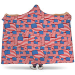 4th of July USA Flag Pattern Print Hooded Blanket