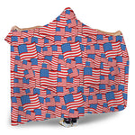 4th of July USA Flag Pattern Print Hooded Blanket