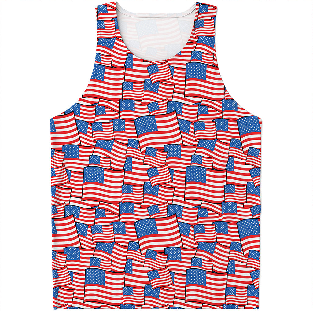 4th of July USA Flag Pattern Print Men's Tank Top