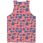 4th of July USA Flag Pattern Print Men's Tank Top