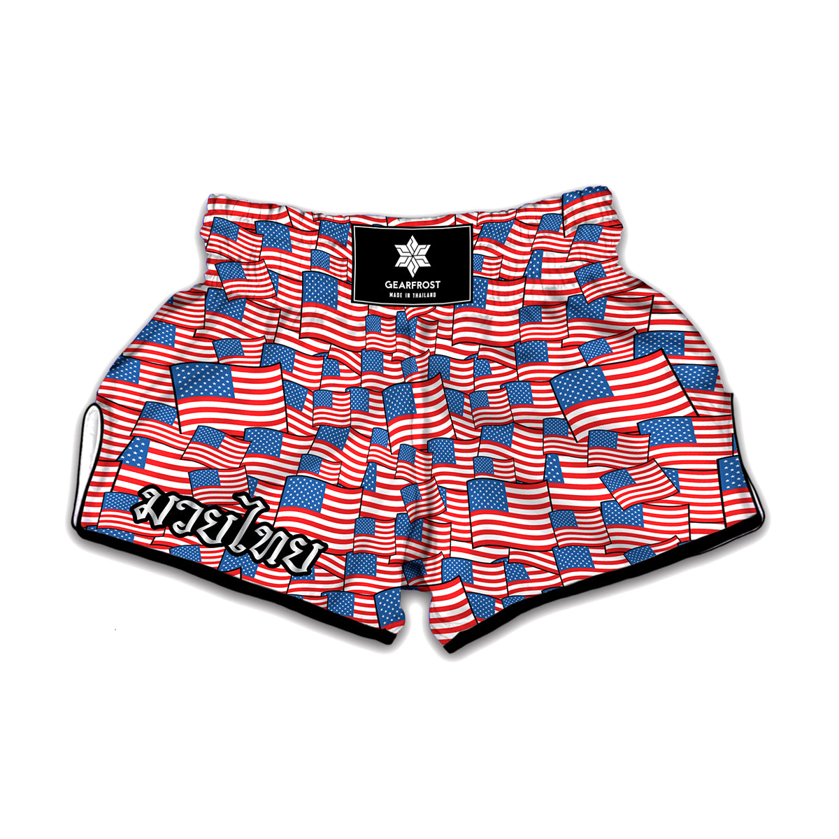 4th of July USA Flag Pattern Print Muay Thai Boxing Shorts