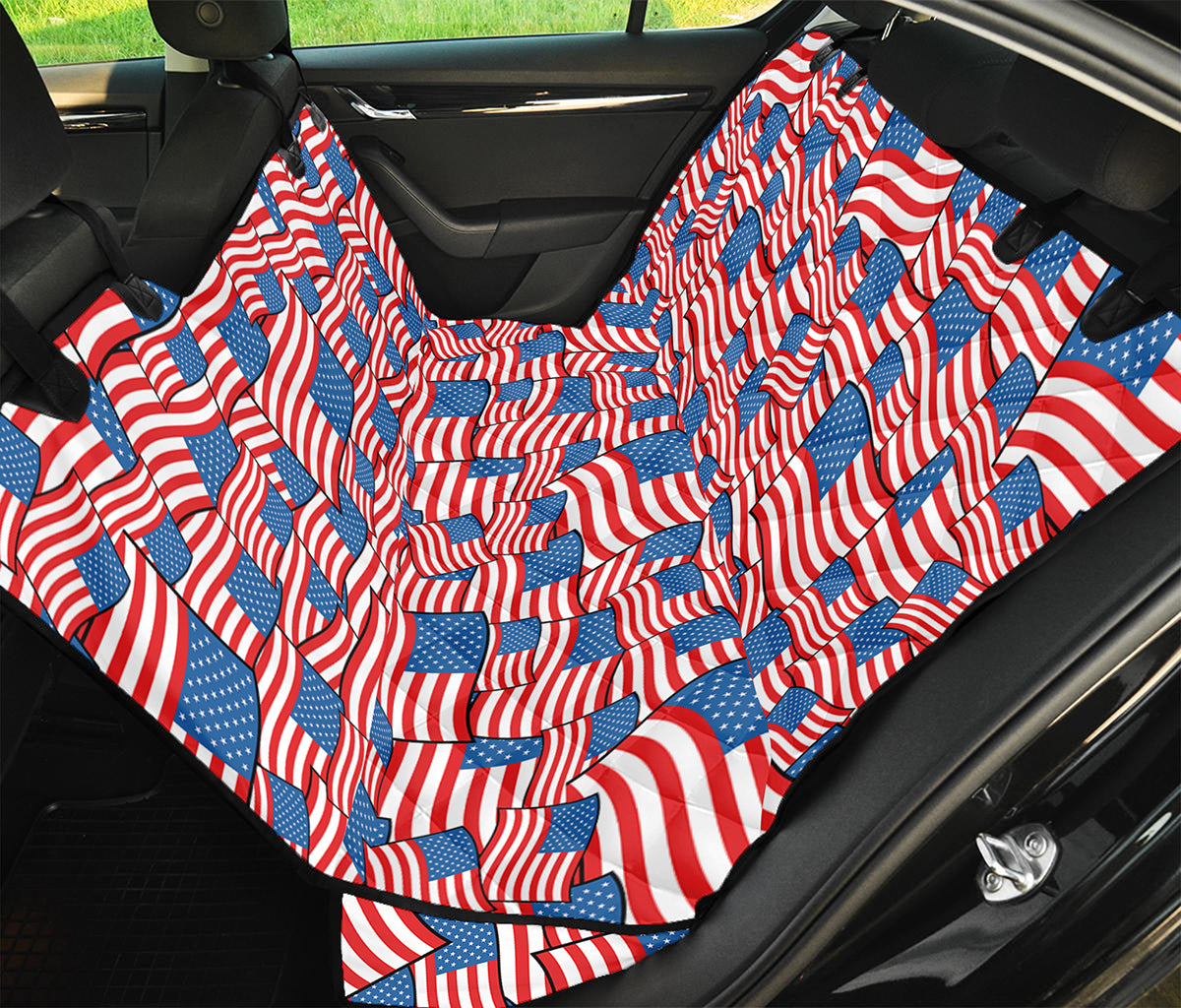 4th of July USA Flag Pattern Print Pet Car Back Seat Cover