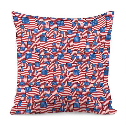 4th of July USA Flag Pattern Print Pillow Cover