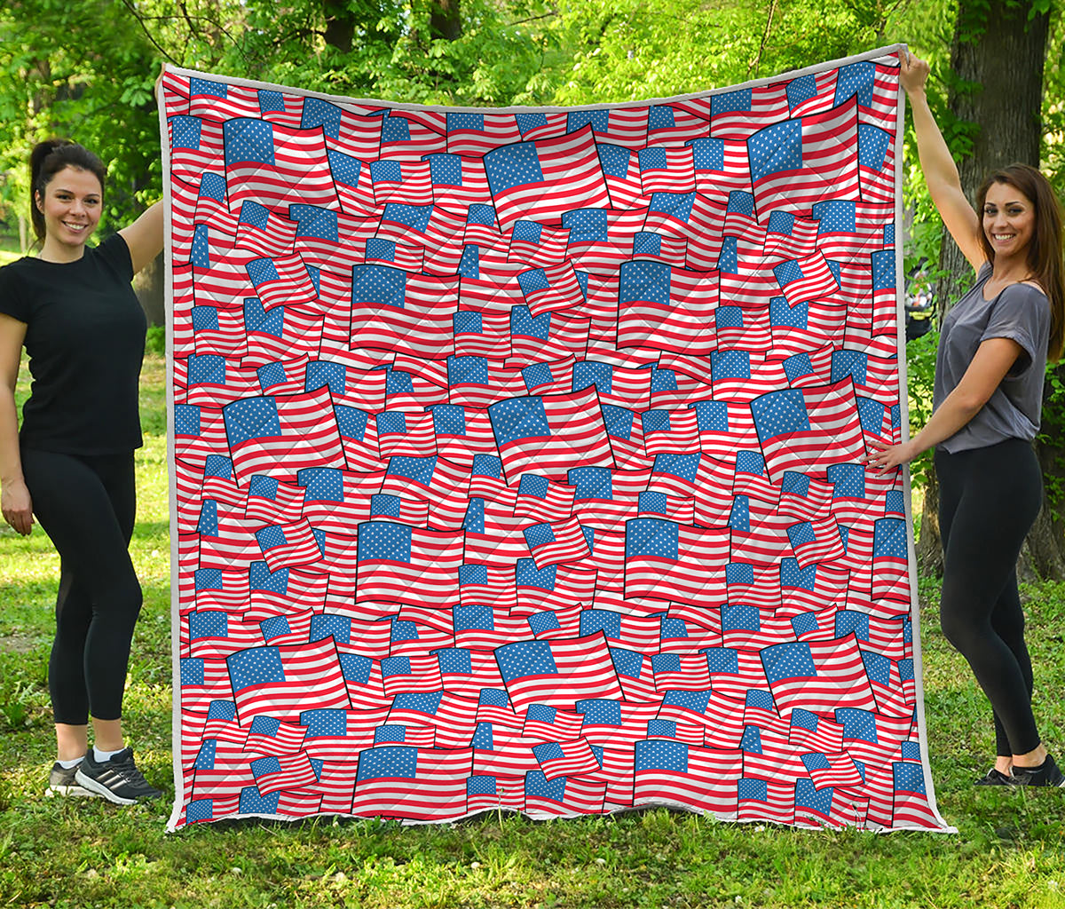 4th of July USA Flag Pattern Print Quilt