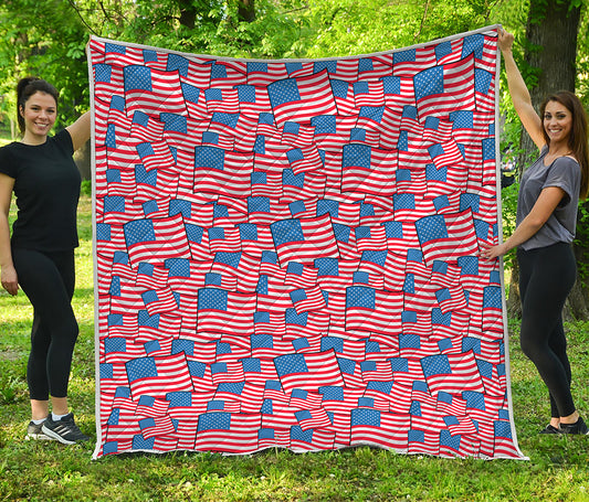4th of July USA Flag Pattern Print Quilt