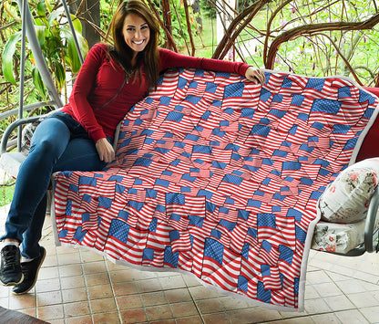 4th of July USA Flag Pattern Print Quilt