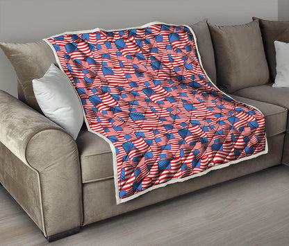 4th of July USA Flag Pattern Print Quilt