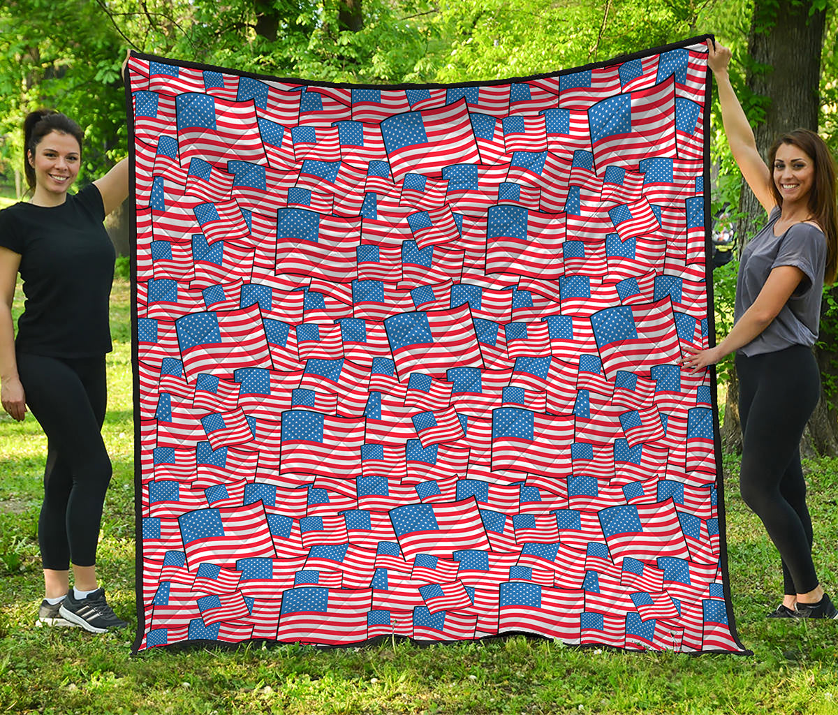 4th of July USA Flag Pattern Print Quilt