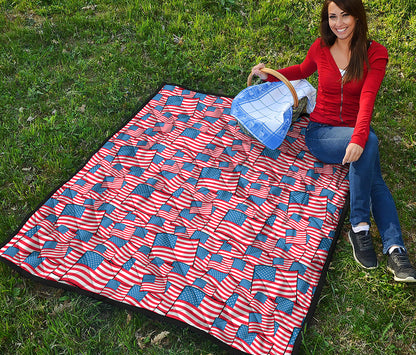 4th of July USA Flag Pattern Print Quilt