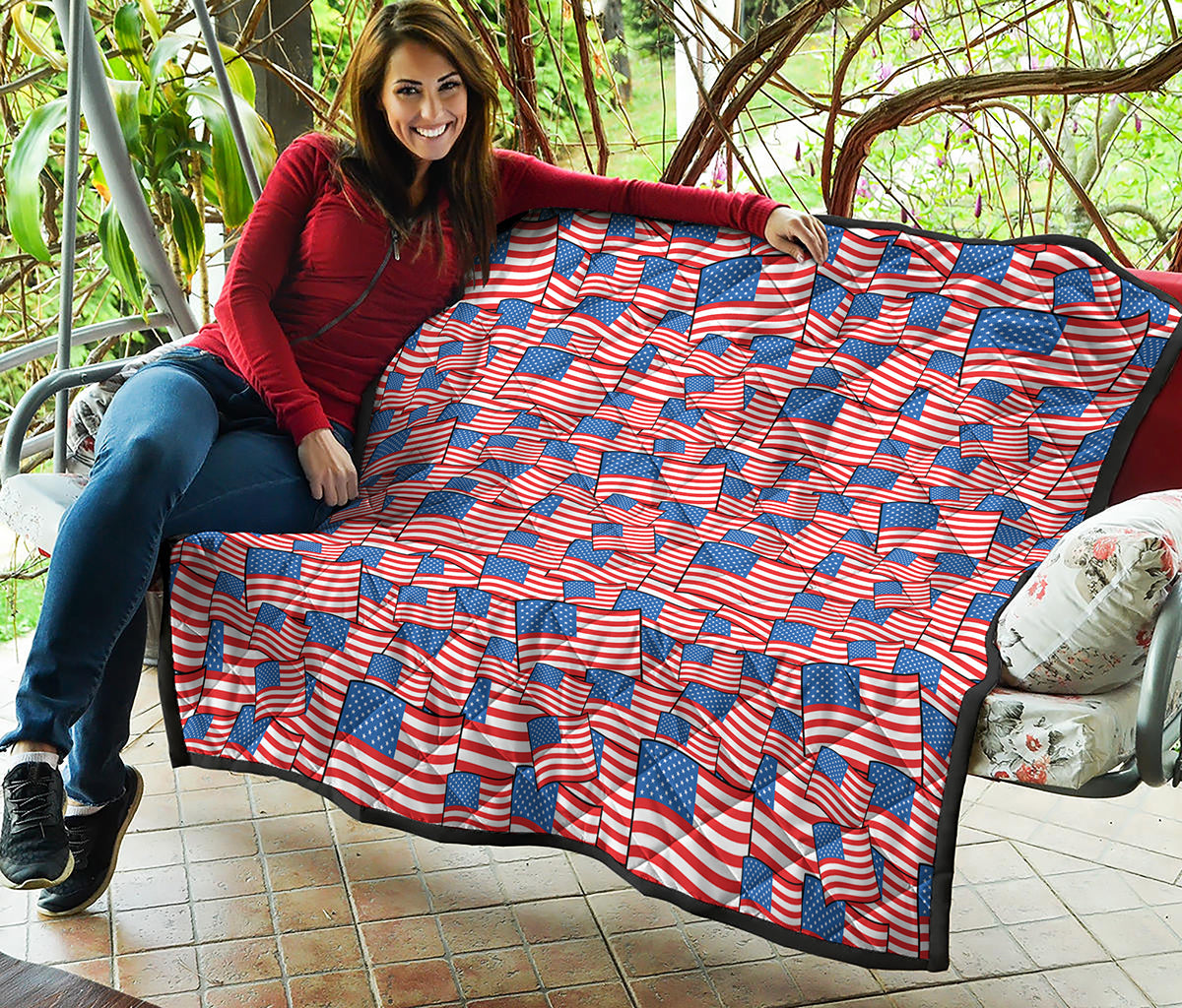 4th of July USA Flag Pattern Print Quilt