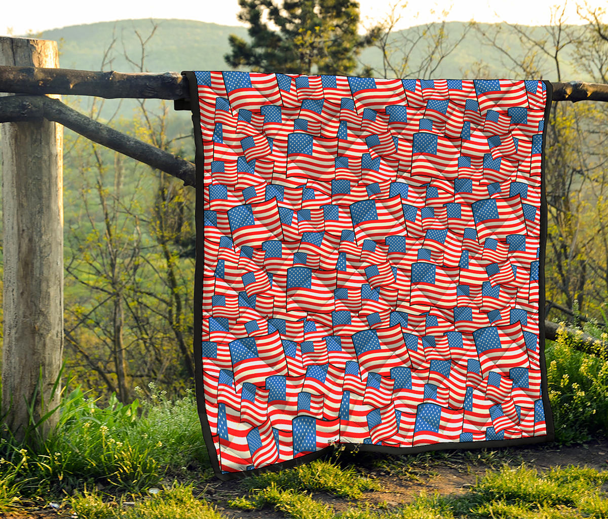 4th of July USA Flag Pattern Print Quilt