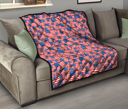 4th of July USA Flag Pattern Print Quilt