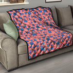 4th of July USA Flag Pattern Print Quilt