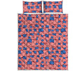 4th of July USA Flag Pattern Print Quilt Bed Set