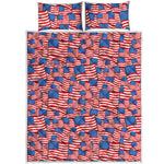 4th of July USA Flag Pattern Print Quilt Bed Set