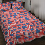 4th of July USA Flag Pattern Print Quilt Bed Set