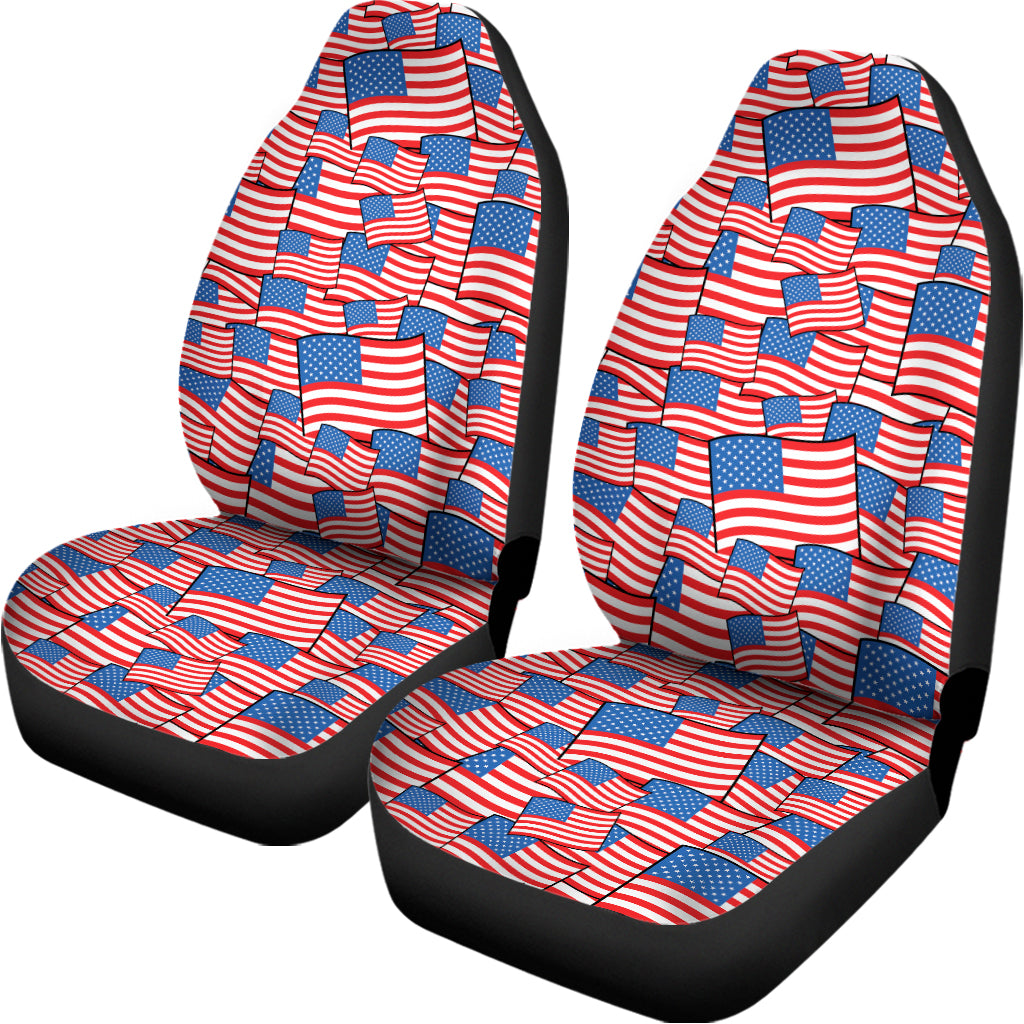 4th of July USA Flag Pattern Print Universal Fit Car Seat Covers