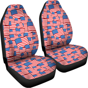 4th of July USA Flag Pattern Print Universal Fit Car Seat Covers