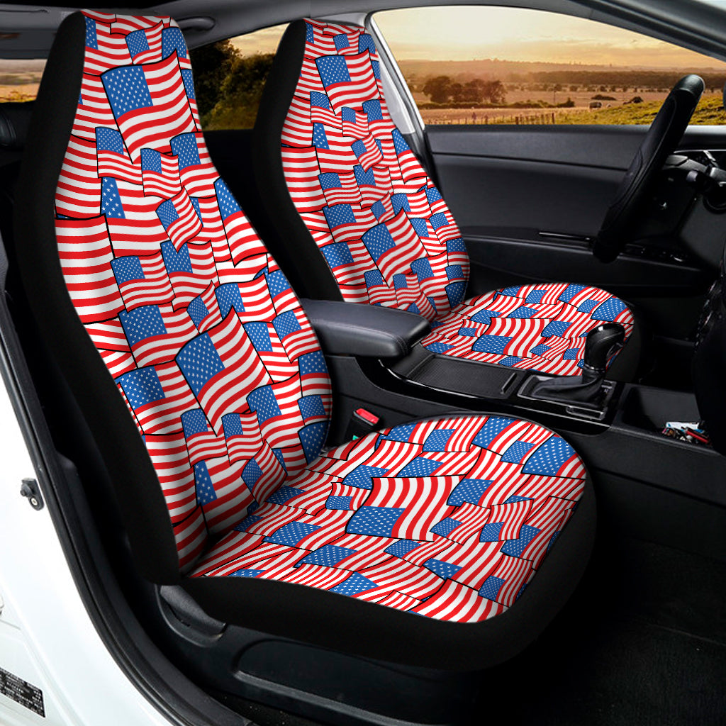 4th of July USA Flag Pattern Print Universal Fit Car Seat Covers