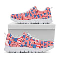 4th of July USA Flag Pattern Print White Running Shoes