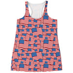 4th of July USA Flag Pattern Print Women's Racerback Tank Top