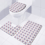 4th of July USA Star Pattern Print 3 Piece Bath Mat Set