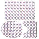 4th of July USA Star Pattern Print 3 Piece Bath Mat Set