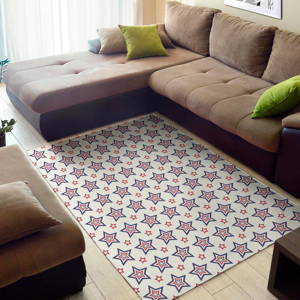 4th of July USA Star Pattern Print Area Rug