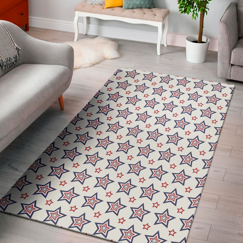 4th of July USA Star Pattern Print Area Rug