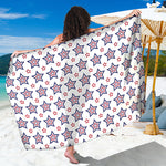 4th of July USA Star Pattern Print Beach Sarong Wrap