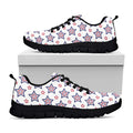4th of July USA Star Pattern Print Black Running Shoes