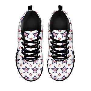 4th of July USA Star Pattern Print Black Sneakers