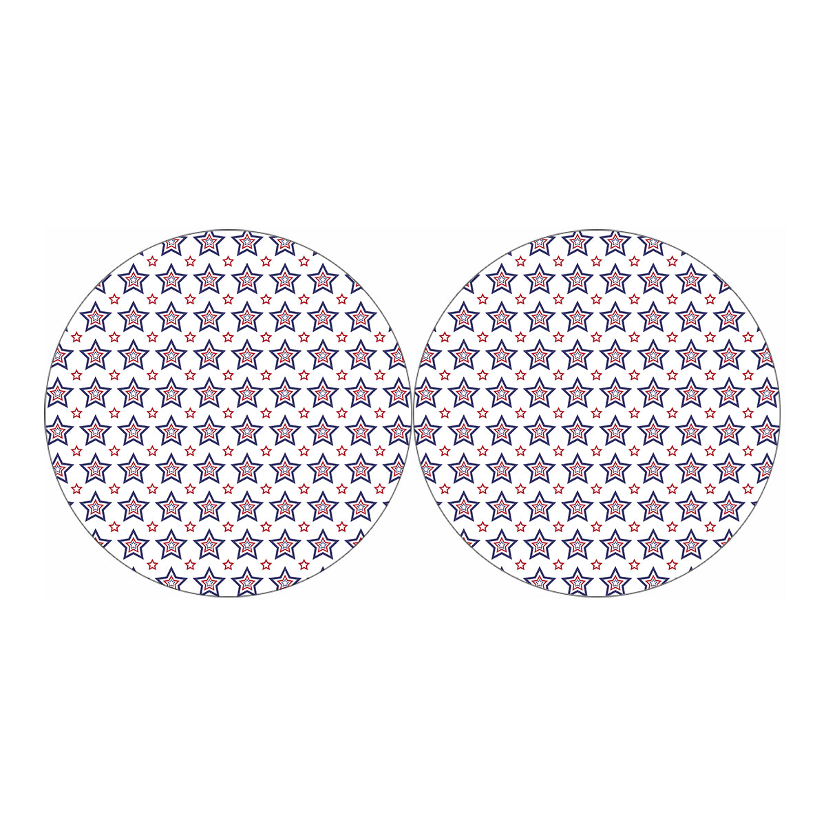 4th of July USA Star Pattern Print Car Coasters