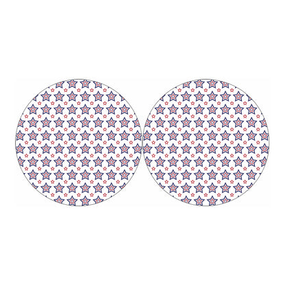 4th of July USA Star Pattern Print Car Coasters