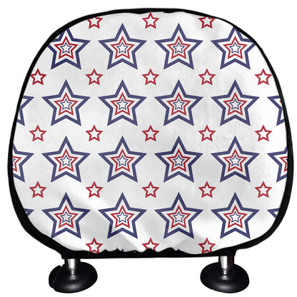 4th of July USA Star Pattern Print Car Headrest Covers
