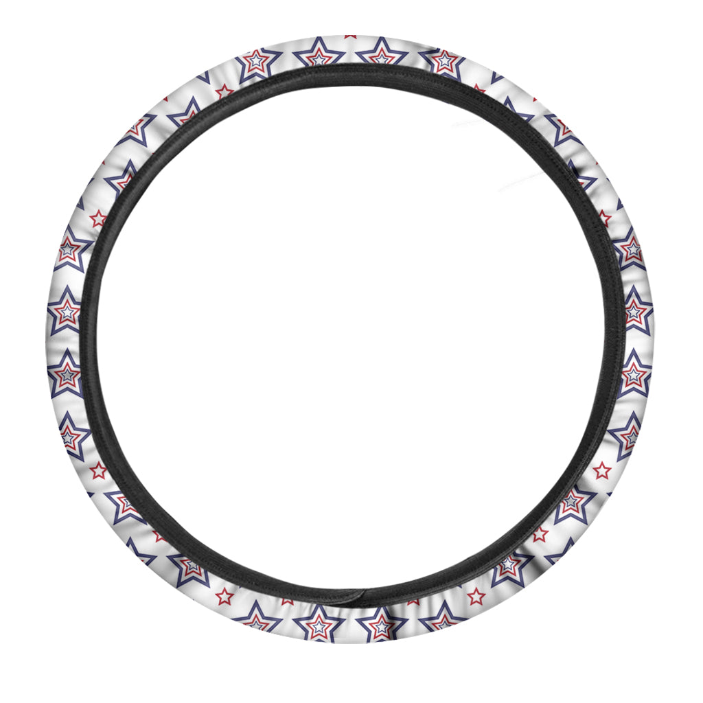 4th of July USA Star Pattern Print Car Steering Wheel Cover