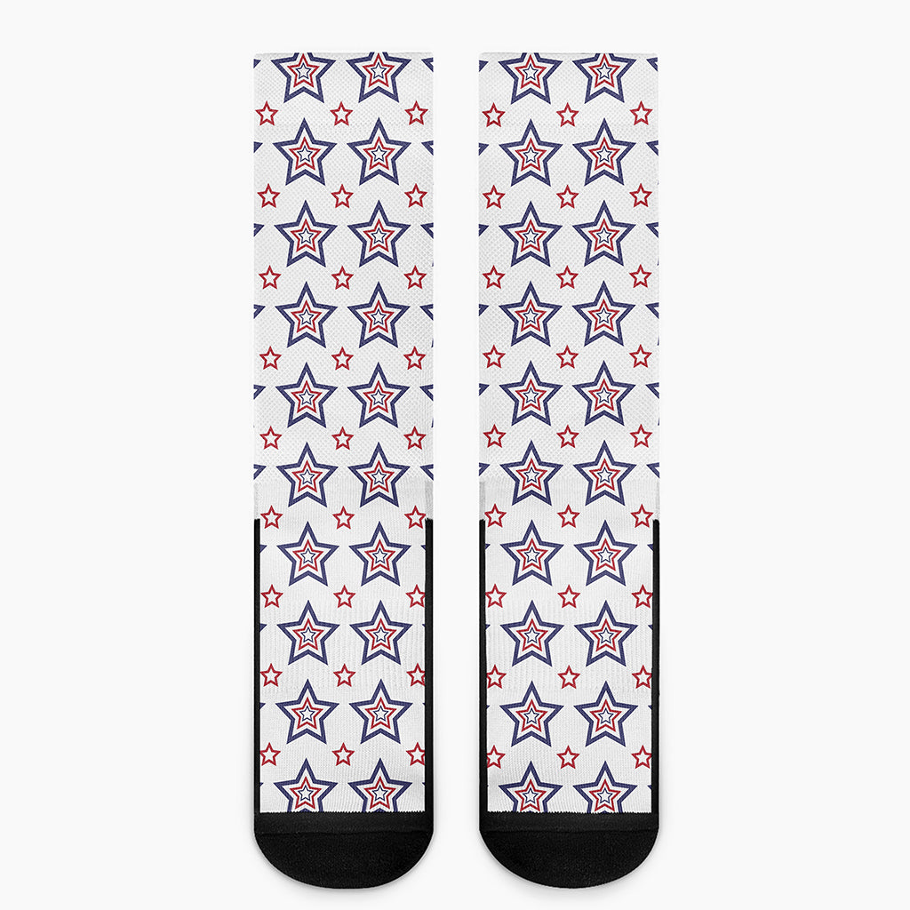 4th of July USA Star Pattern Print Crew Socks