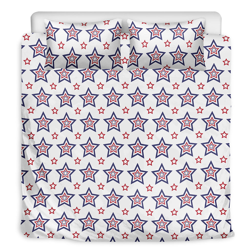 4th of July USA Star Pattern Print Duvet Cover Bedding Set