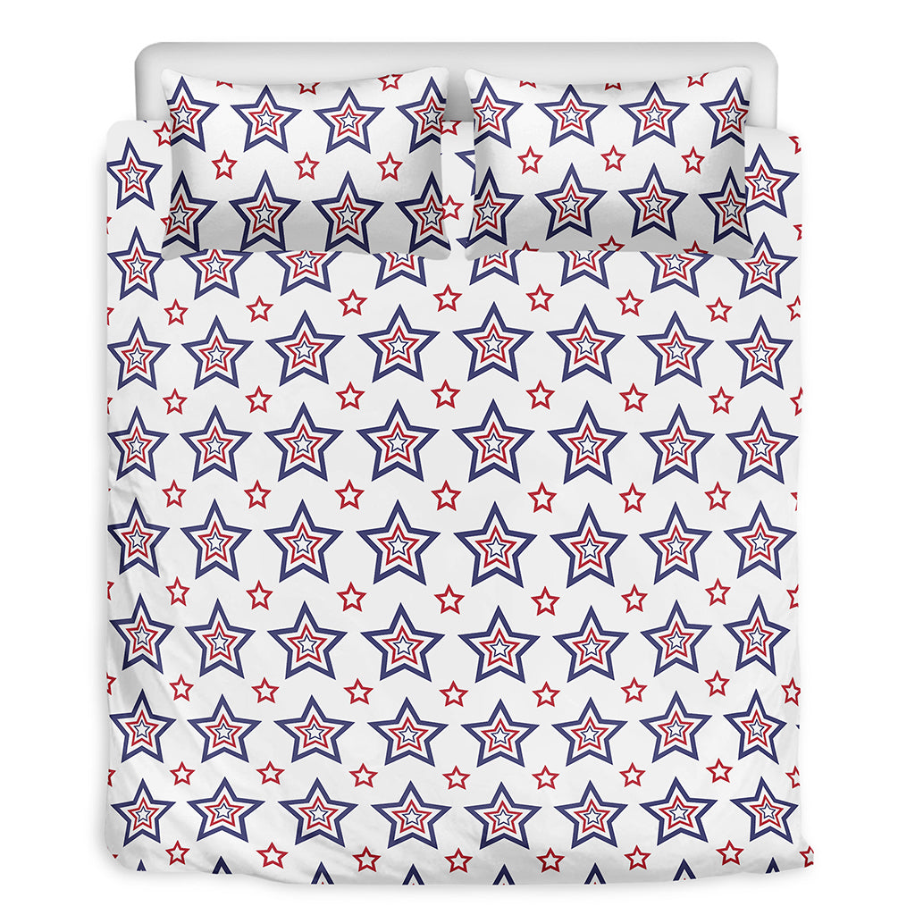 4th of July USA Star Pattern Print Duvet Cover Bedding Set