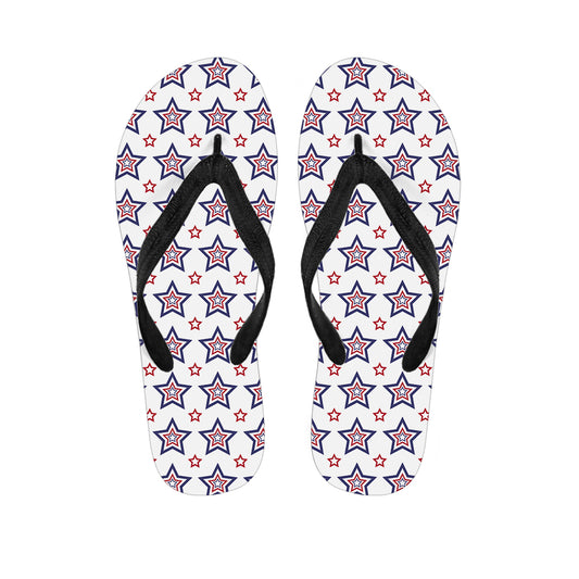 4th of July USA Star Pattern Print Flip Flops