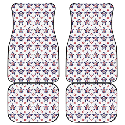 4th of July USA Star Pattern Print Front and Back Car Floor Mats