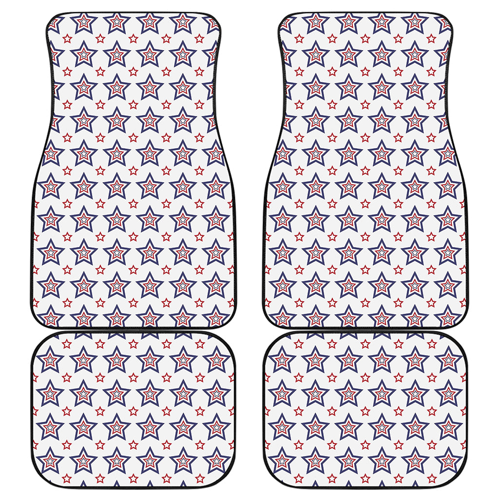 4th of July USA Star Pattern Print Front and Back Car Floor Mats