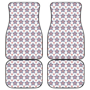 4th of July USA Star Pattern Print Front and Back Car Floor Mats