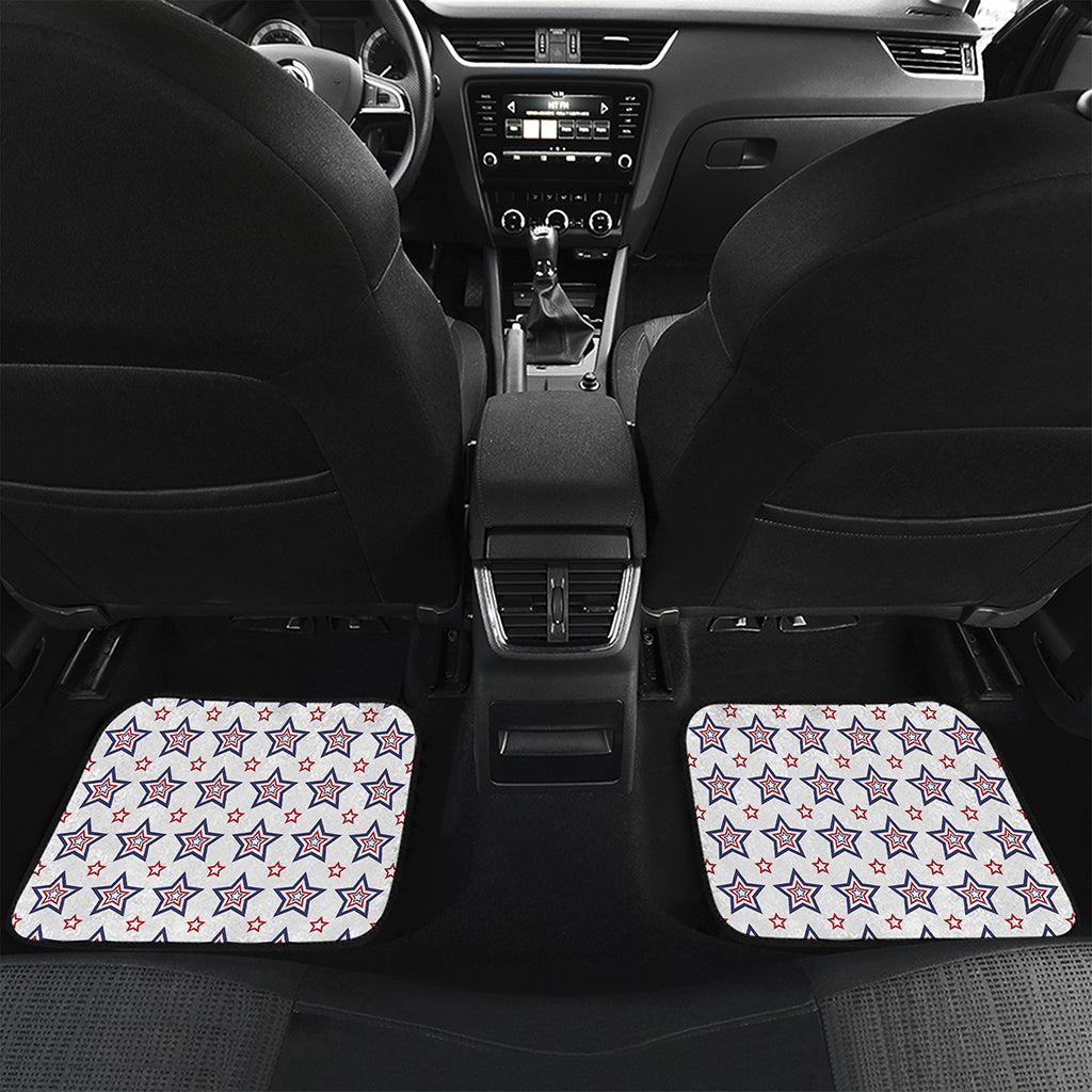 4th of July USA Star Pattern Print Front and Back Car Floor Mats